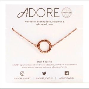 NWT Adore by Swarovski Organic Circle Bracelet Rose